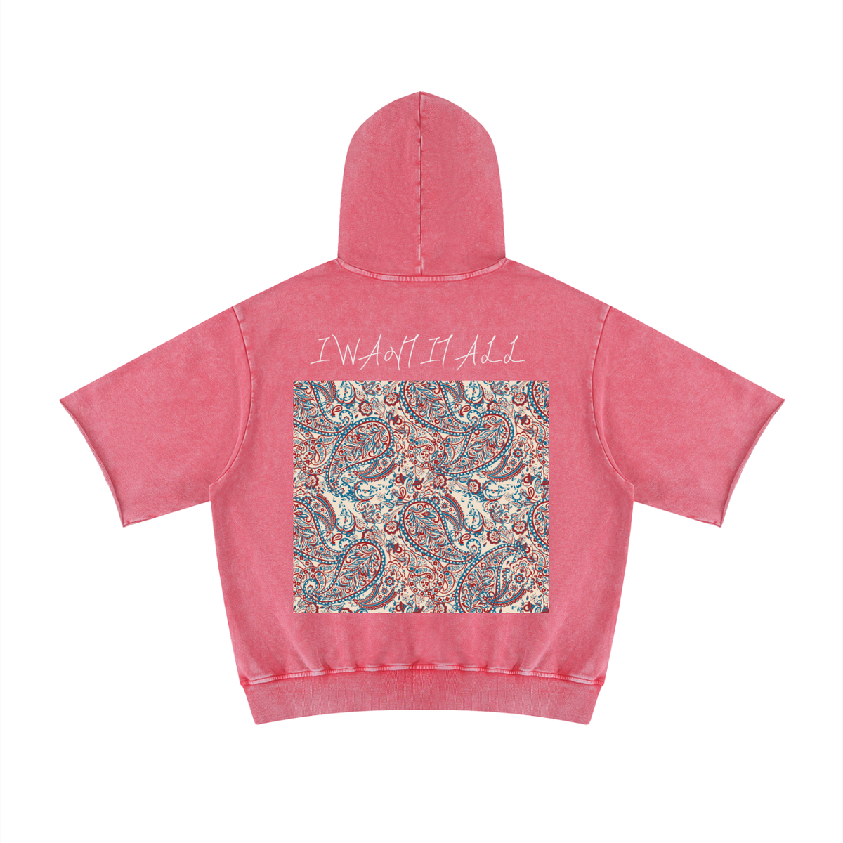 Unisex Mineral Wash Short Sleeve Hoodie