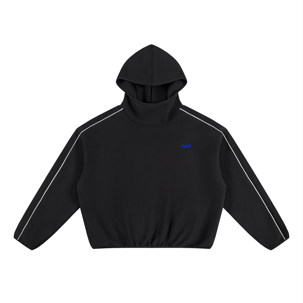 Unisex Boxy Piping Fleece Hoodie