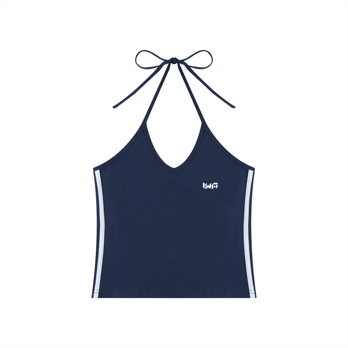 Women's Color Block Halter Crop Tank Top