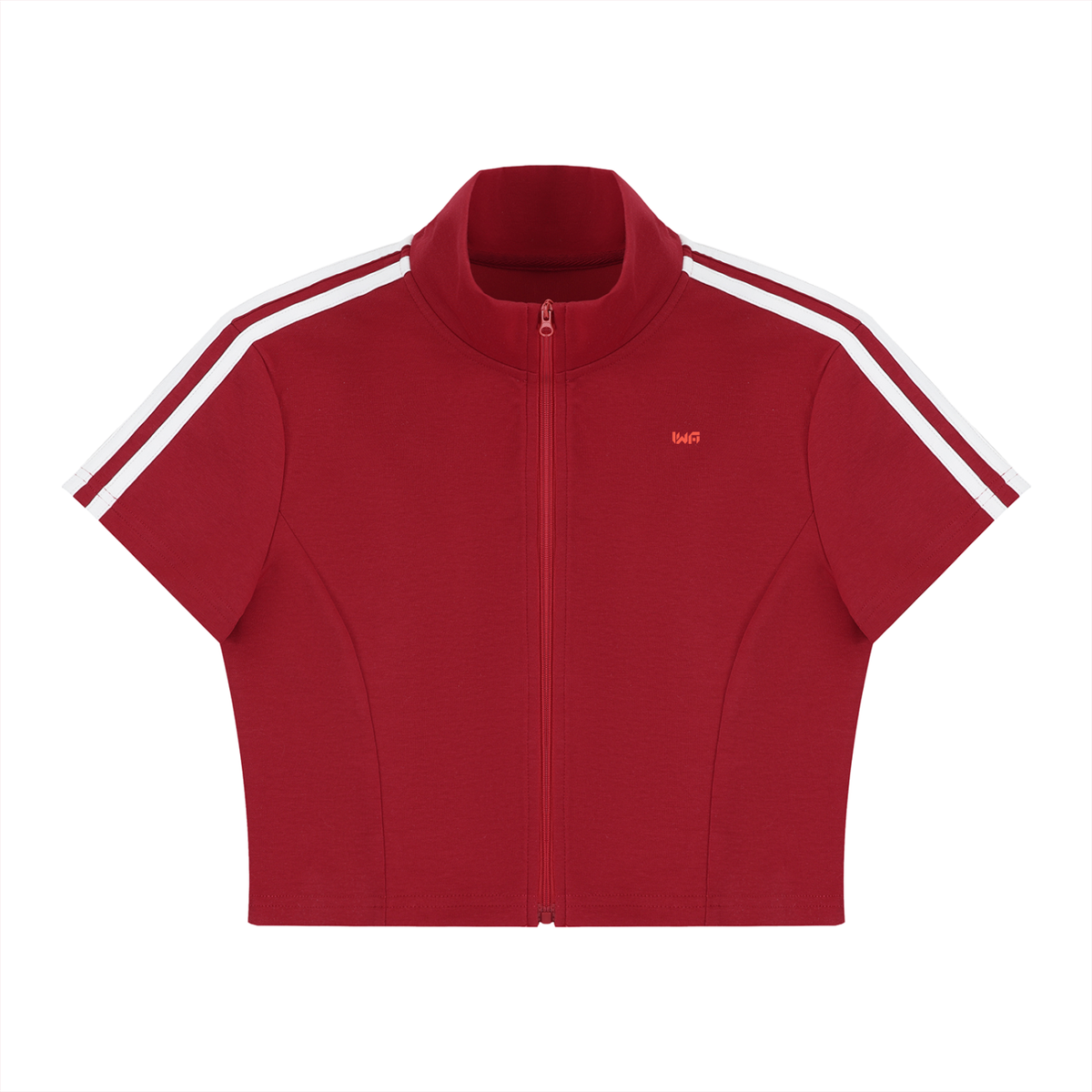 Women's Cropped Full Zip Short Sleeve T-Shirt