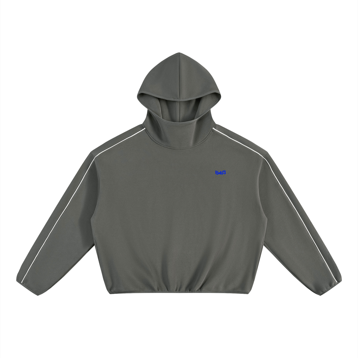 Unisex Boxy Piping Fleece Hoodie