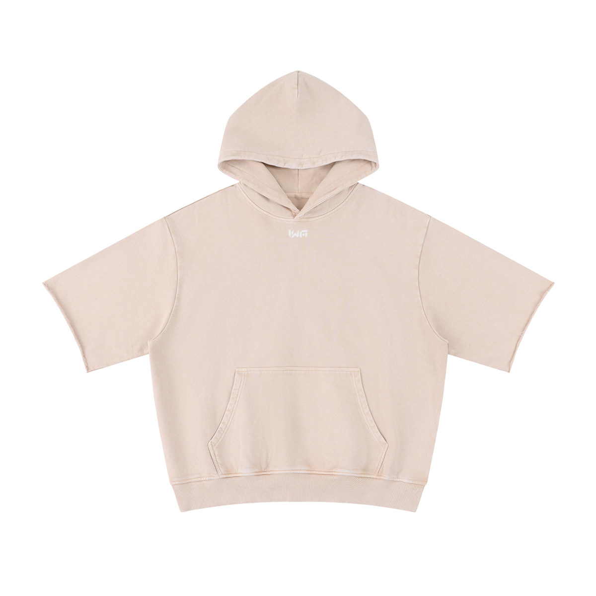 Unisex Mineral Wash Short Sleeve Hoodie