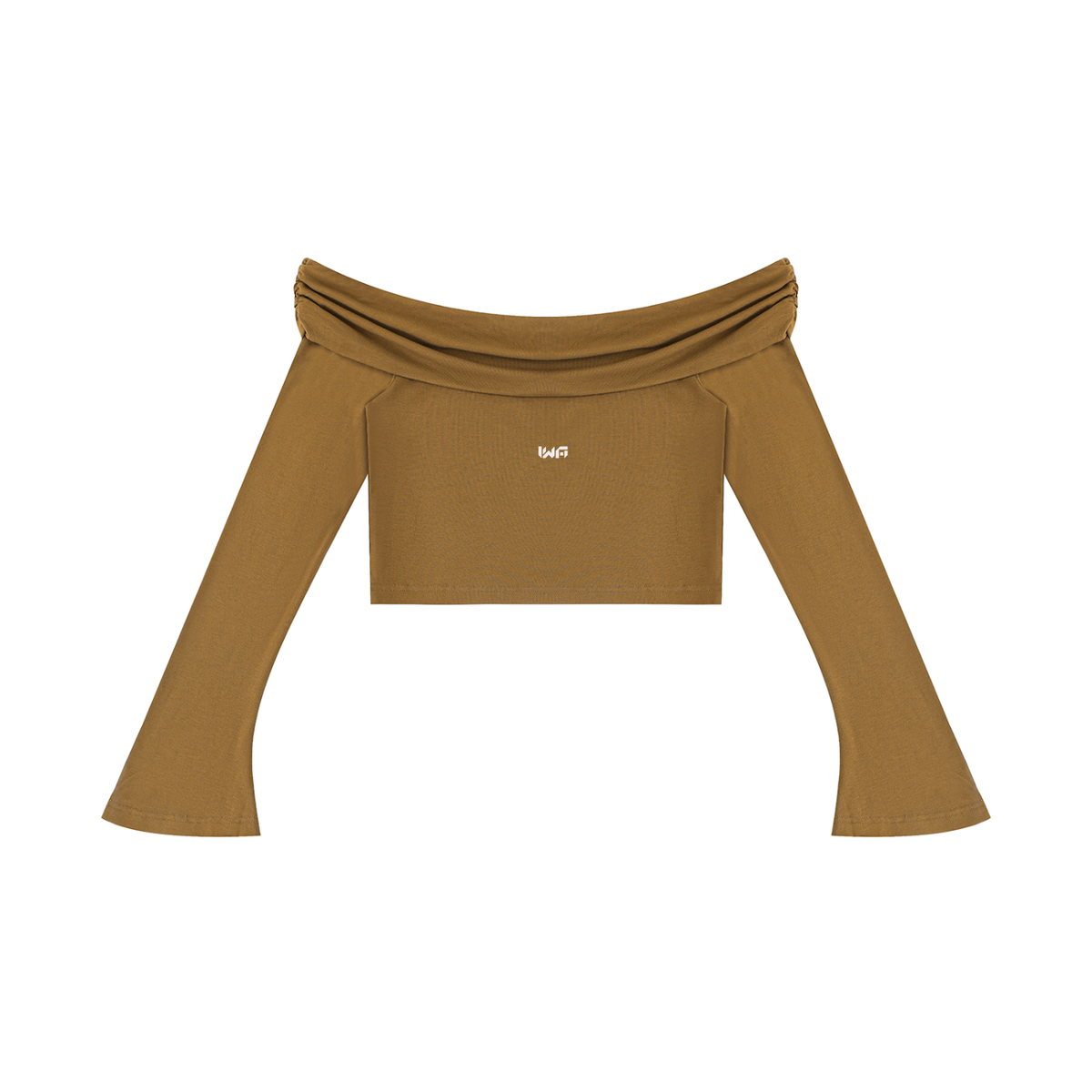 Women's Off-the-Shoulder Bell Sleeve Crop T-Shirt