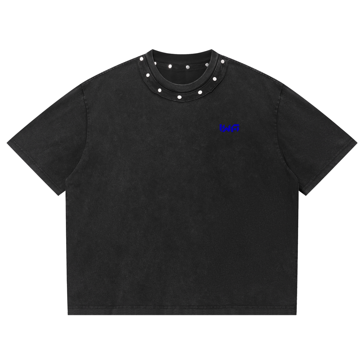 Unisex Washed Boxy Studded T-Shirt